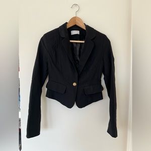 Fitted Cropped Black Blazer (Size XS)